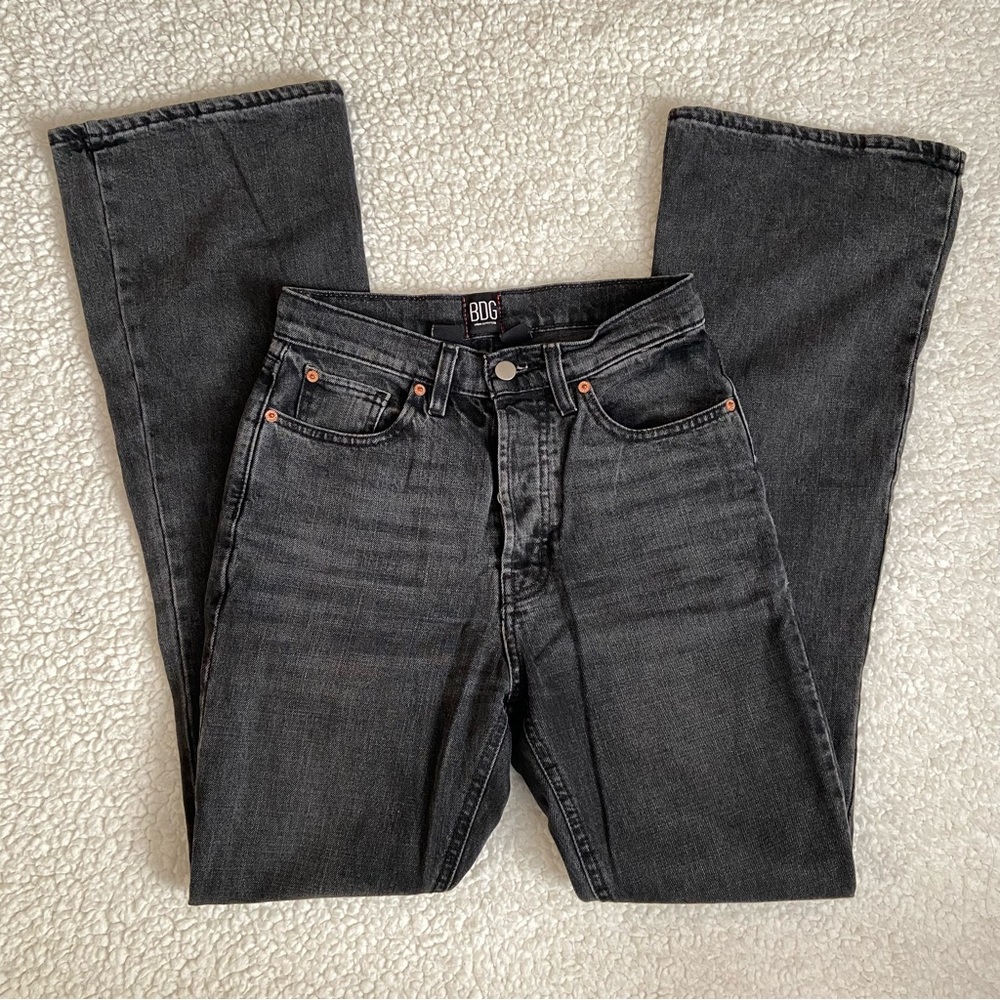 nwot bdg super high rise black flare jeans
